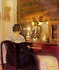 A Lady Playing the Spinet by Carl Vilhelm Holsoe